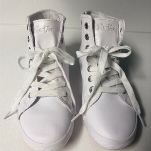 Women's White Leather High-Top Sneakers